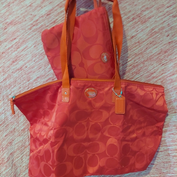 Coach Nylon Packable Weekender Bag - RED ❤ - Picture 9 of 15